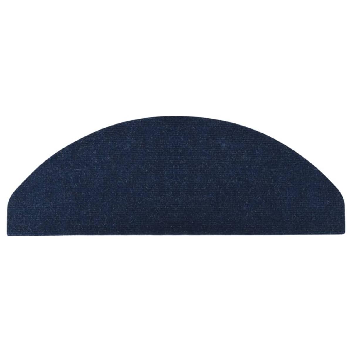 Alfombrilla autoadhesiva de escalera 15 uds azul 65x22,5x3,5 cm