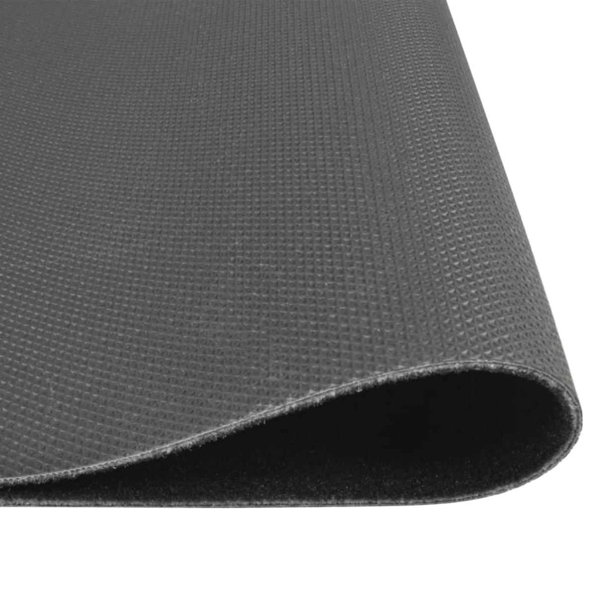 Alfombra de cocina lavable terciopelo negro 60x180 cm