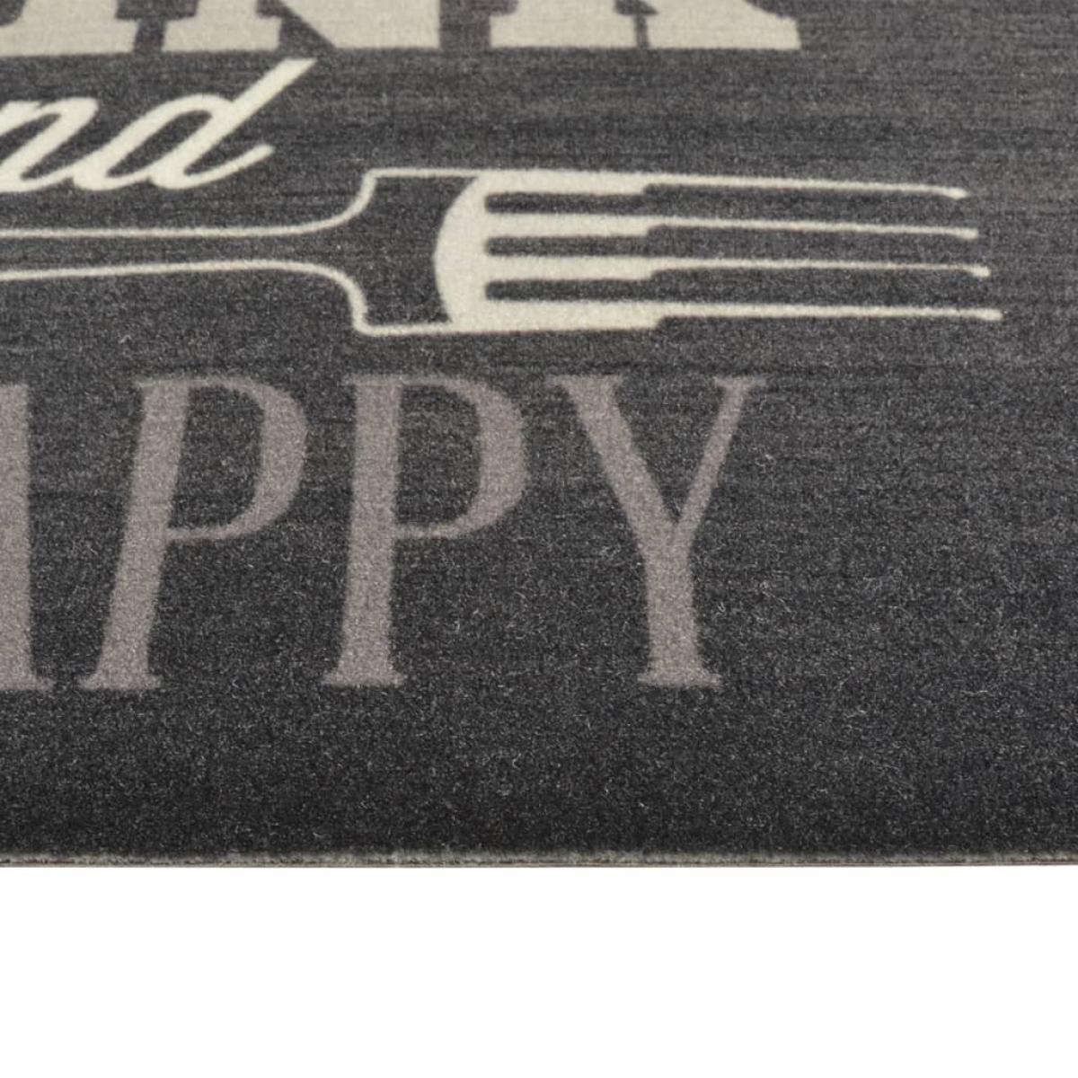 Alfombra de cocina lavable terciopelo negro 60x180 cm