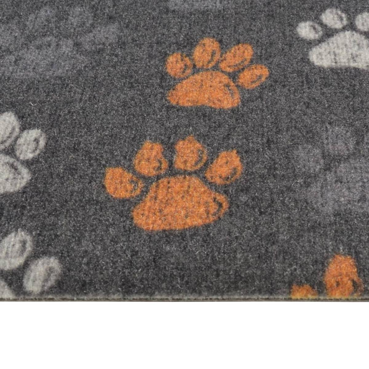 Alfombra de cocina lavable terciopelo dibujo de patas 45x150 cm