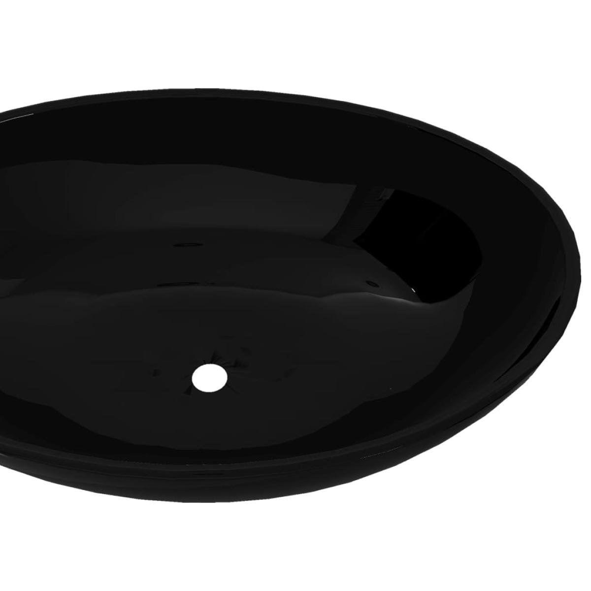 Lavabo ovalado de cerámica negro 40x33 cm