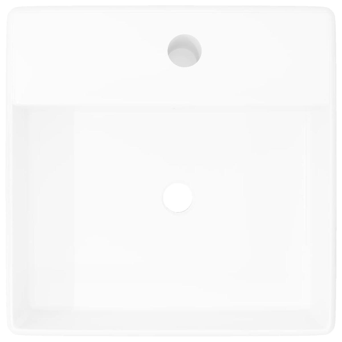 Lavabo lujoso cuadrado cerámica orificio de grifo 41x41 cm