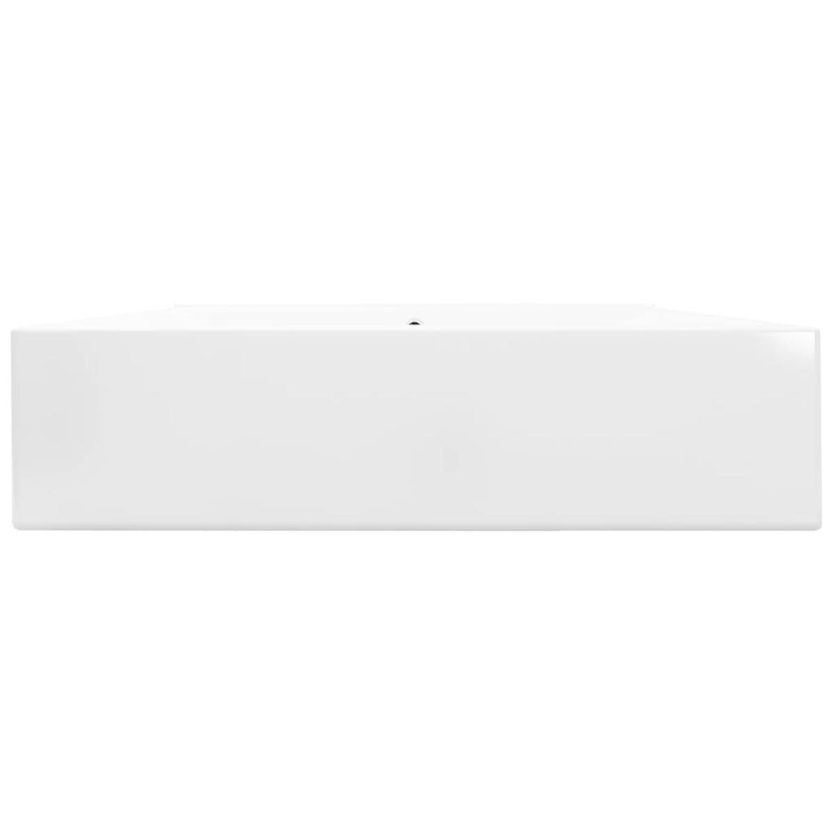 Lavabo de cerámica rectangular con orificio de grifo 60x46 cm