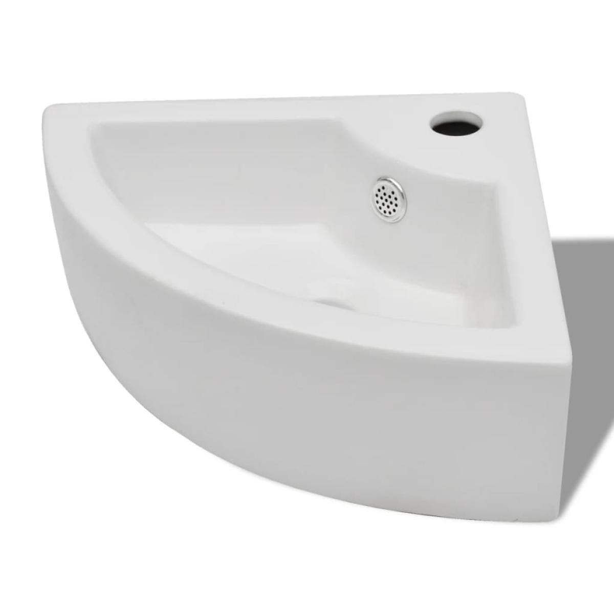 Lavabo con rebosadero blanco 45x32x12,5 cm