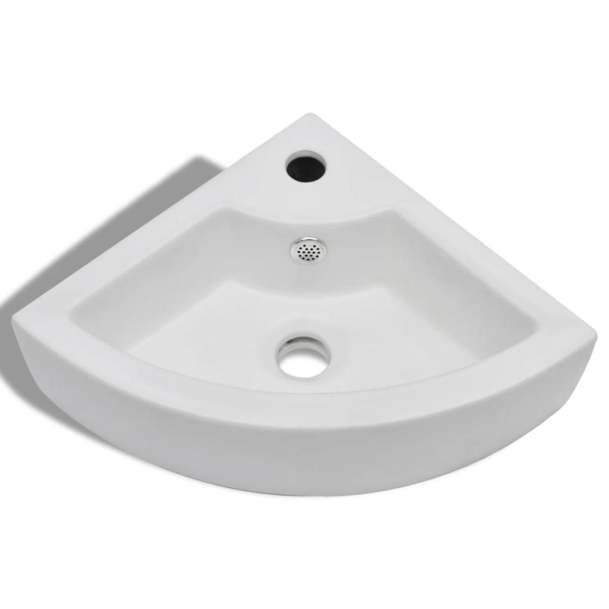 Lavabo con rebosadero blanco 45x32x12,5 cm