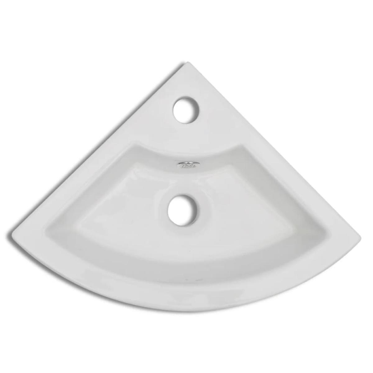 Lavabo con rebosadero blanco 45x32x12,5 cm