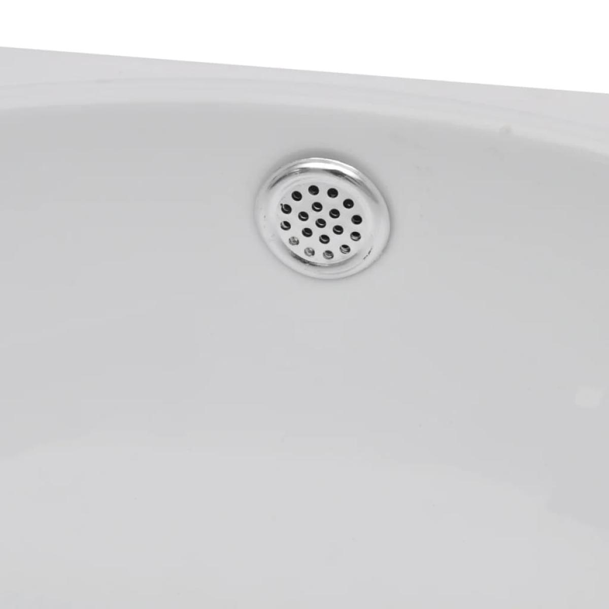 Lavabo con hueco de grifo y rebosadero cerámica blanco
