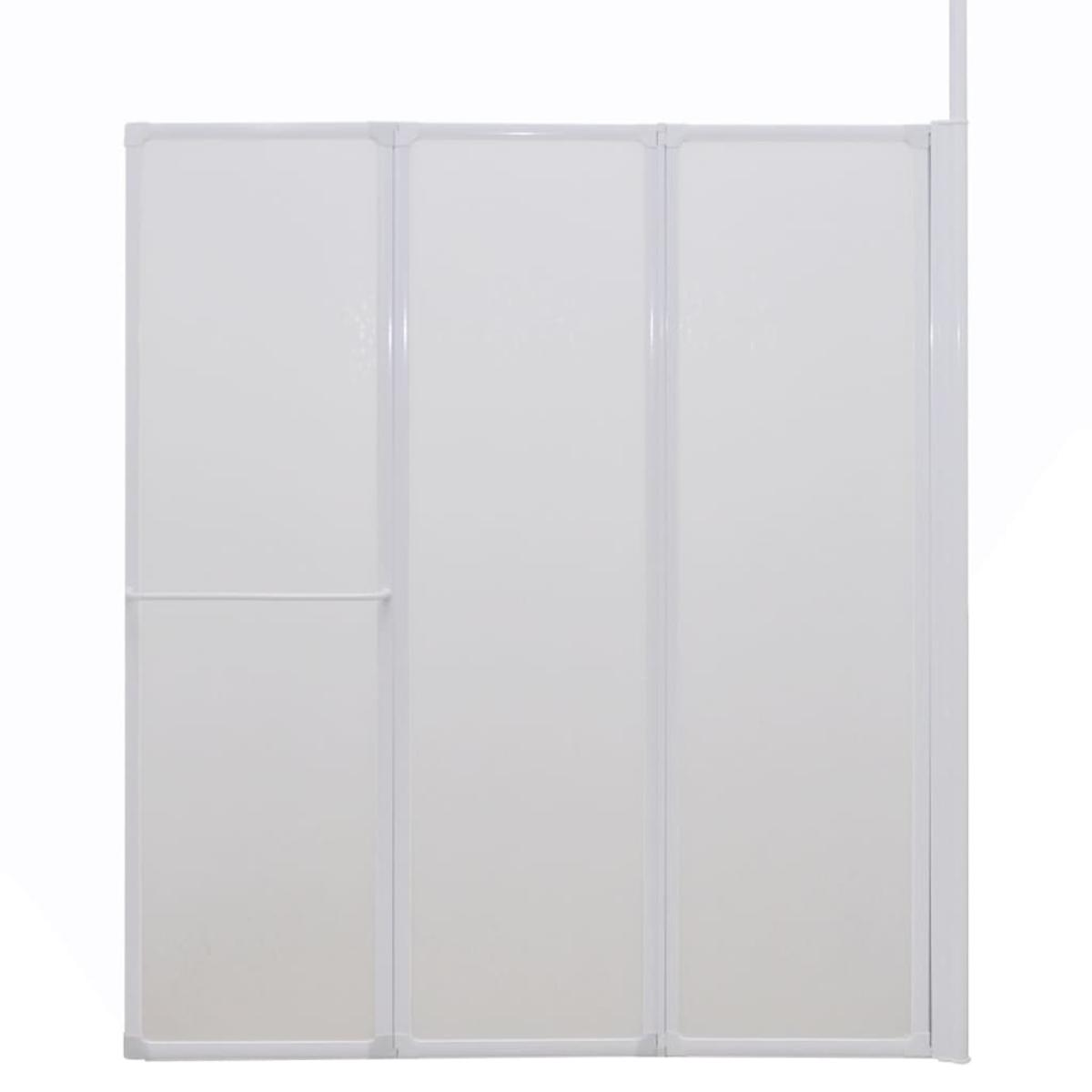 Mampara de ducha de pared en forma L 4 paneles plegables 70x120x137 cm 
