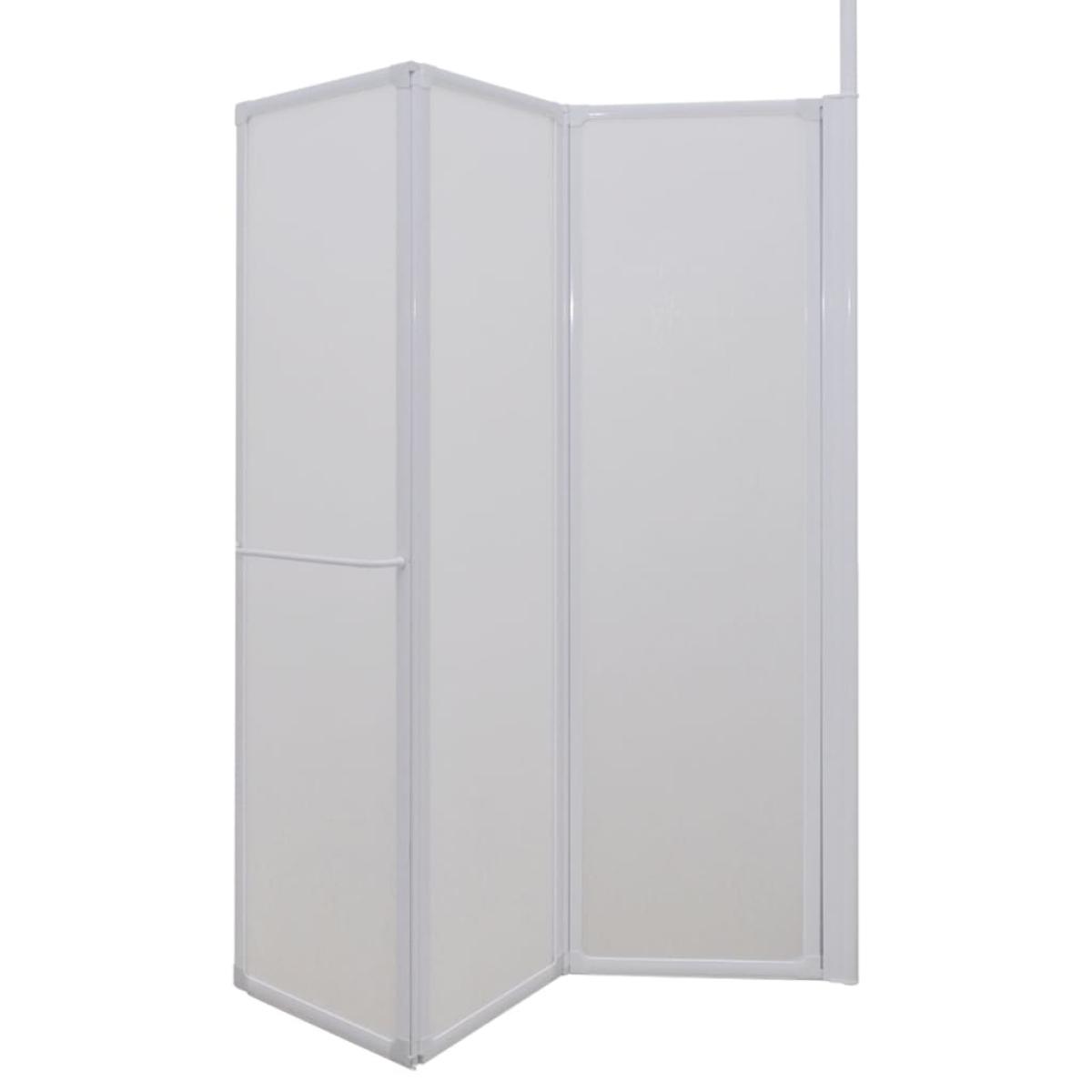 Mampara de ducha de pared en forma L 4 paneles plegables 70x120x137 cm 