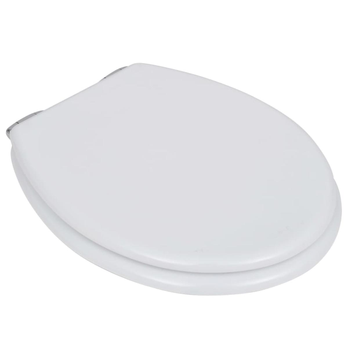 Asiento inodoro WC MDF tapa de cierre suave diseño blanco