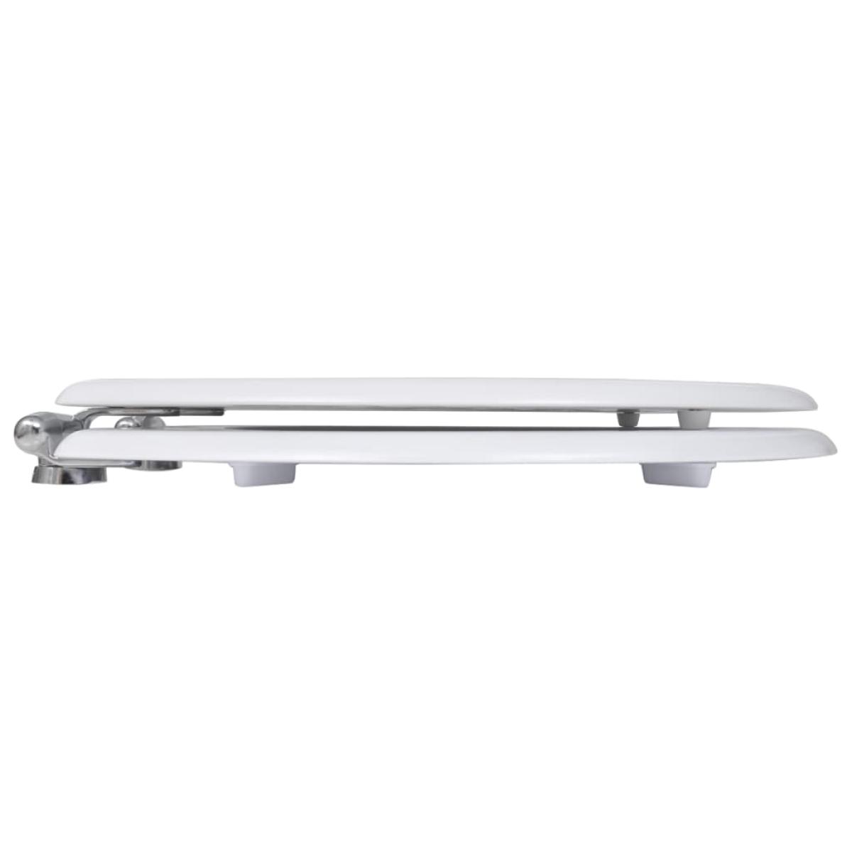 Asiento inodoro WC MDF tapa de cierre suave diseño blanco