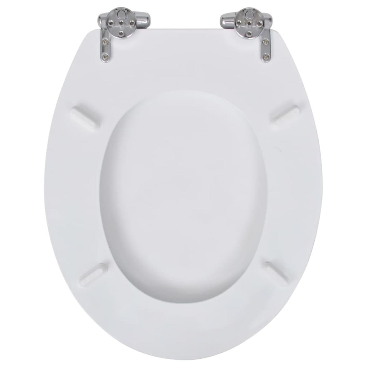 Asiento inodoro WC MDF tapa de cierre suave diseño blanco