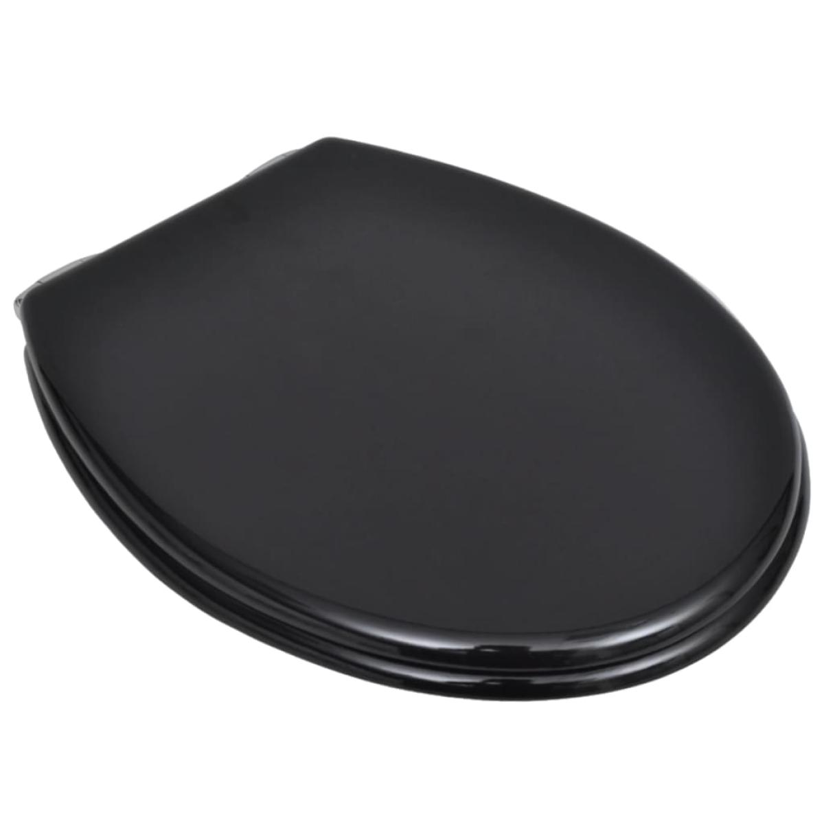Asiento inodoro WC MDF tapa de cierre suave diseño negro