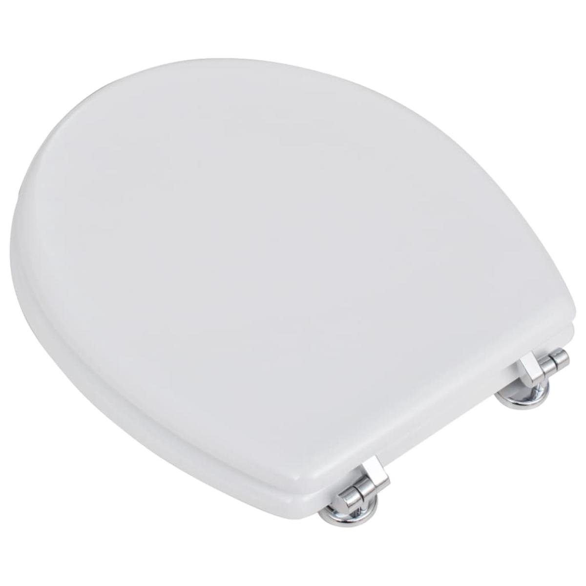 Asiento inodoro WC MDF tapa diseño blanco