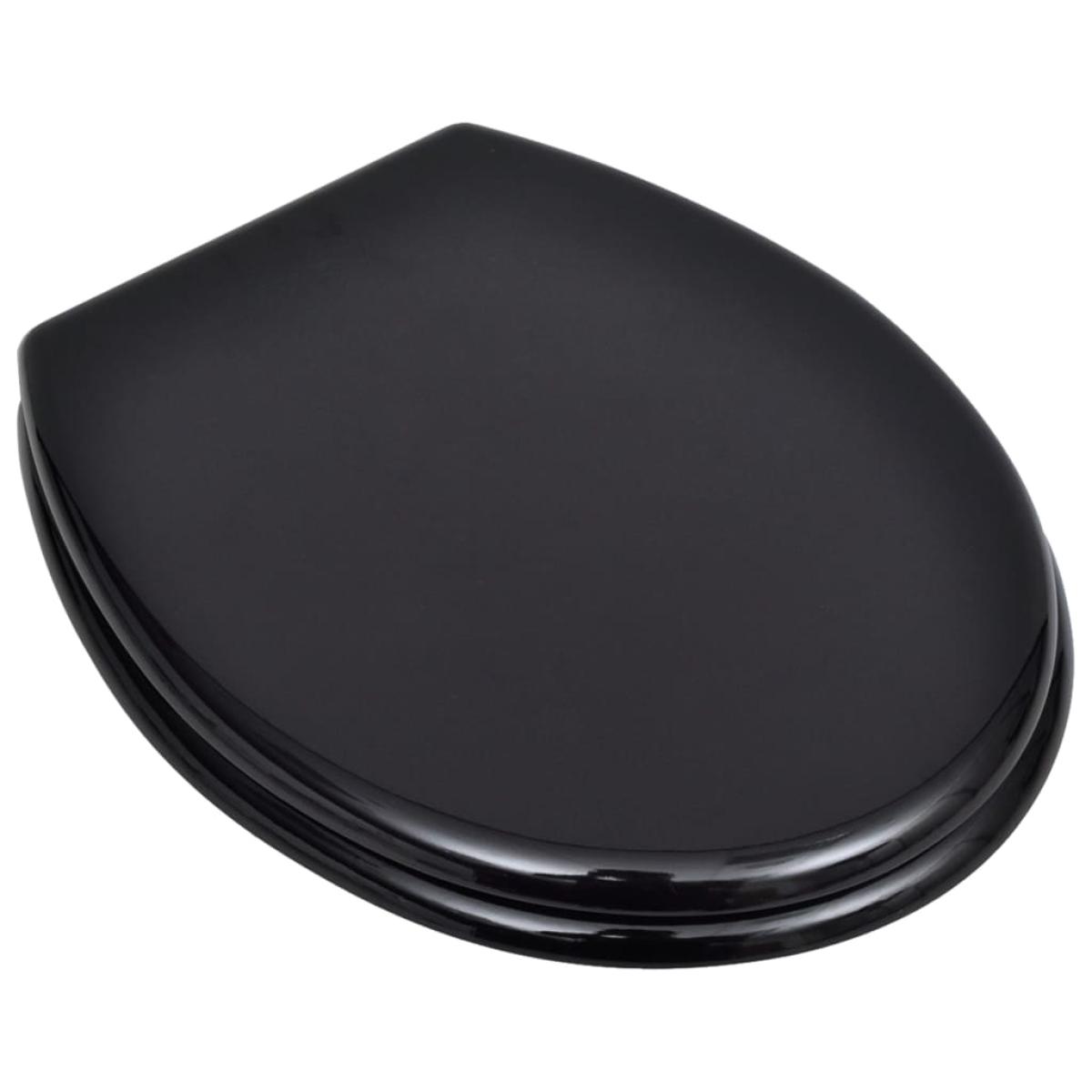 Asiento inodoro WC MDF tapa diseño negro