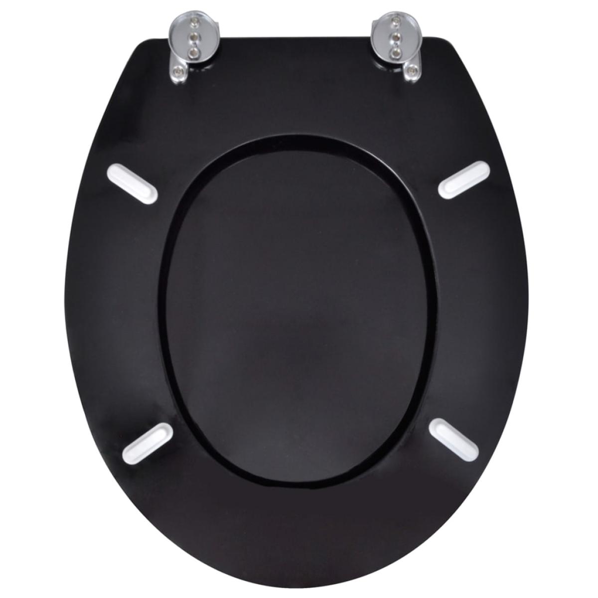 Asiento inodoro WC MDF tapa diseño negro
