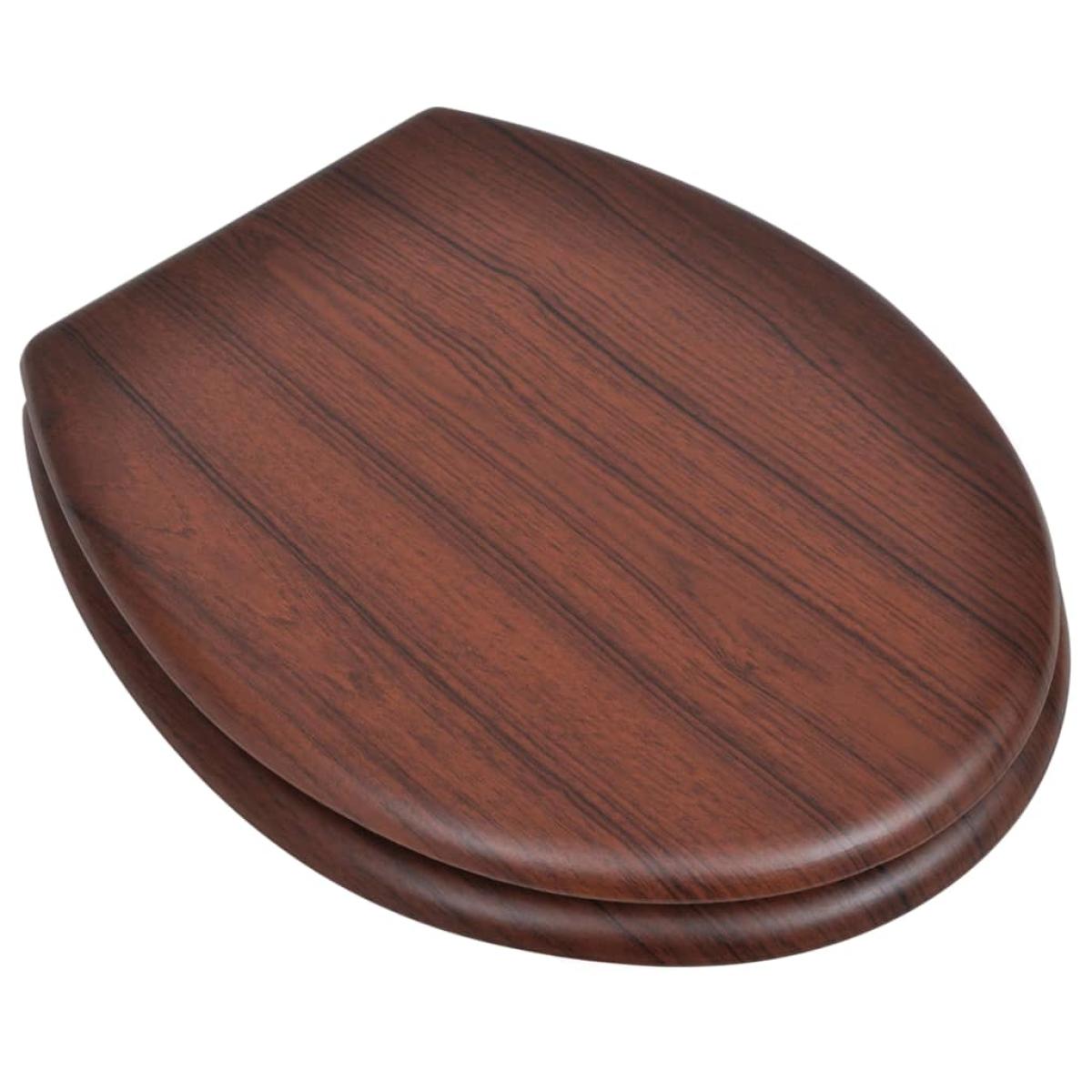 Asiento inodoro WC MDF tapa diseño marrón