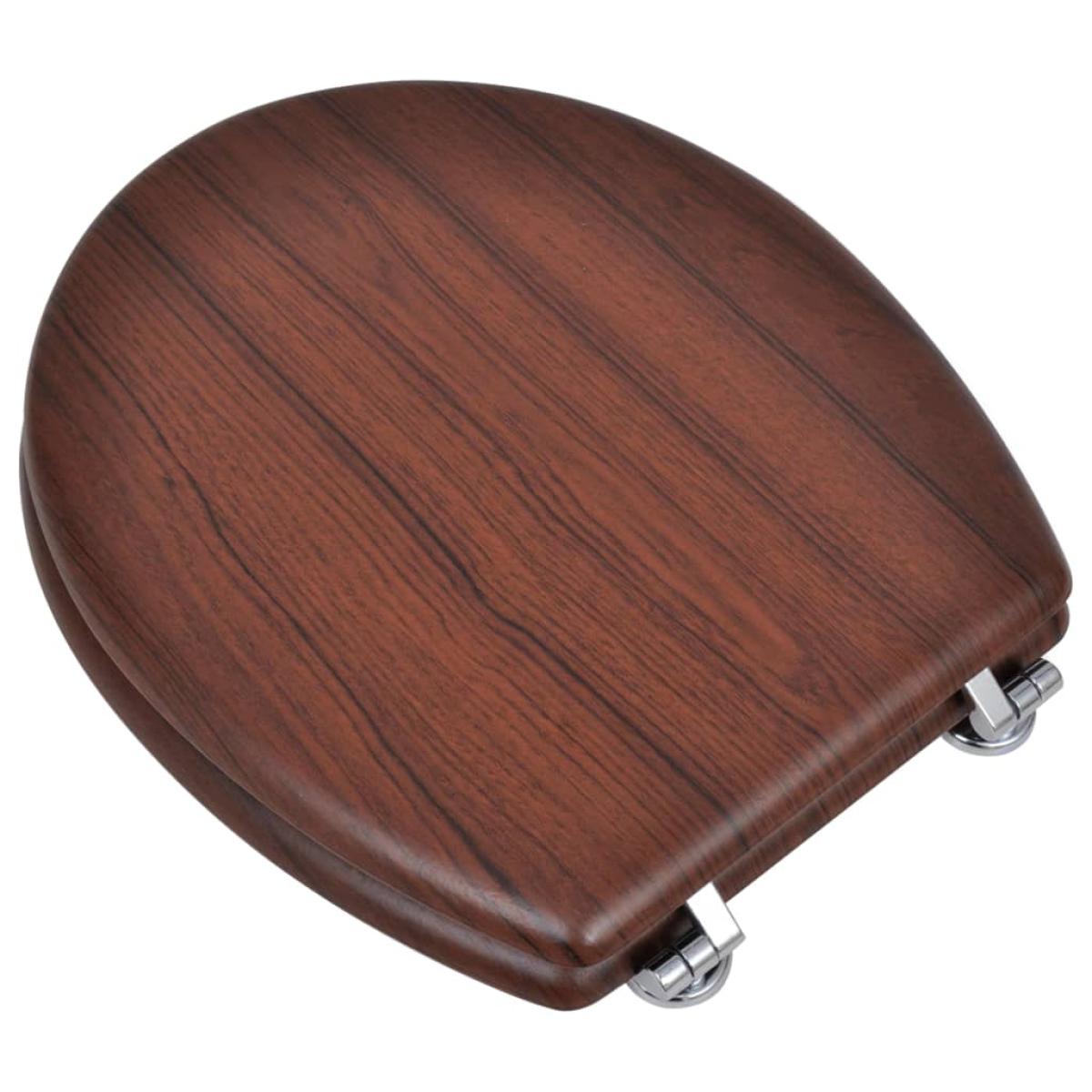Asiento inodoro WC MDF tapa diseño marrón