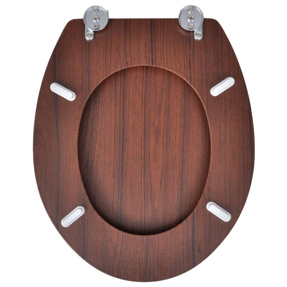 Asiento inodoro WC MDF tapa diseño marrón