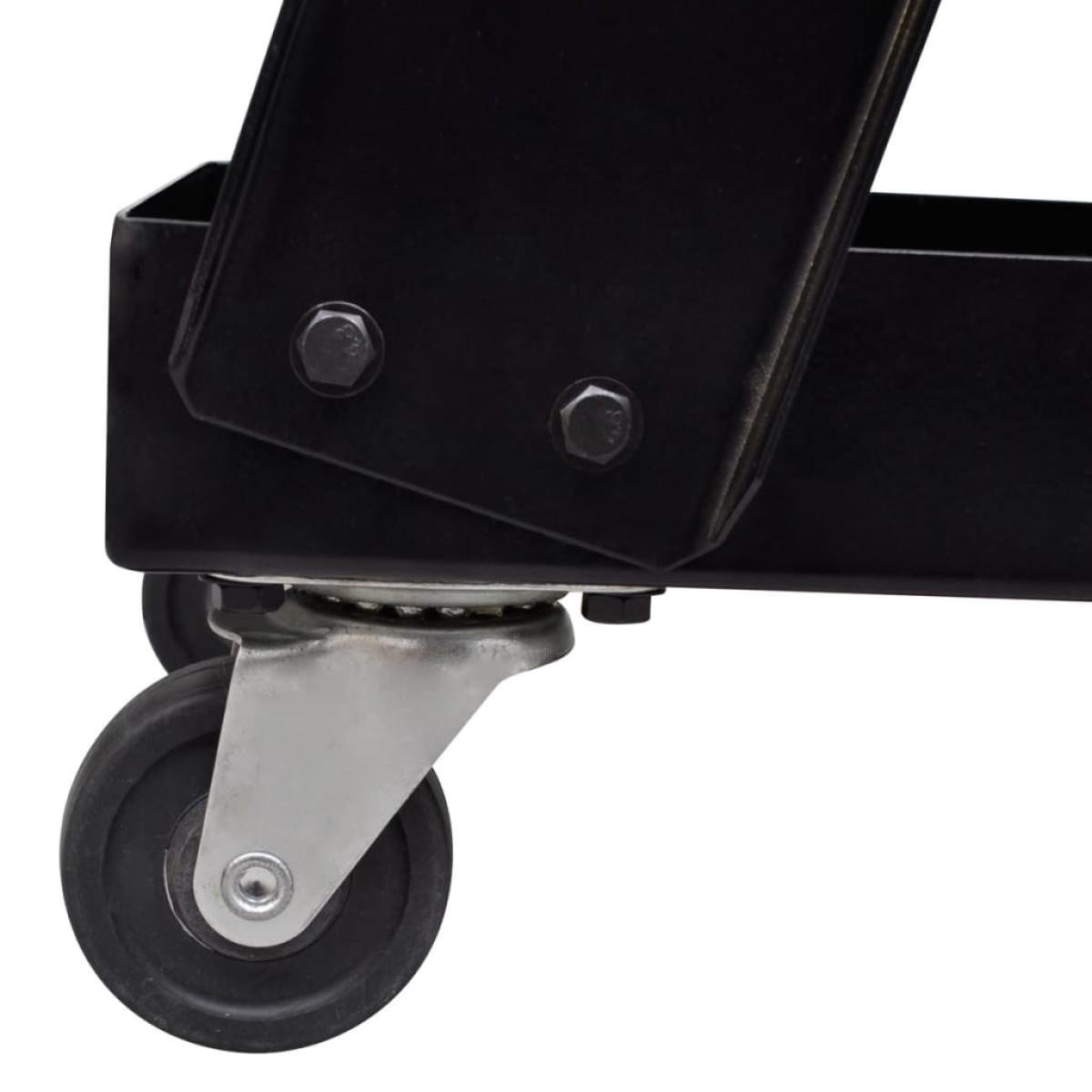 Carro de soldadura negro con 3 estantes organizador de taller 