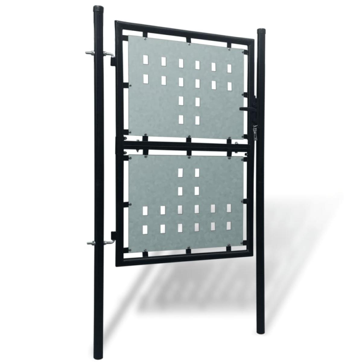 Puerta de valla de jardín negra 100x175 cm