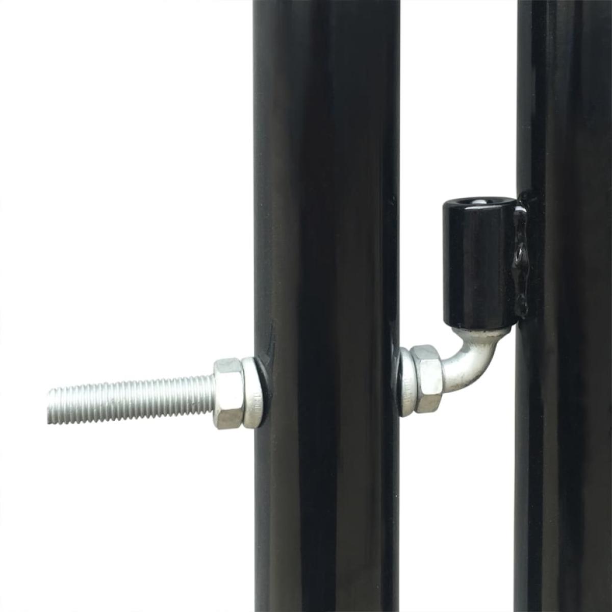 Puerta de valla de jardín negra 300x125 cm