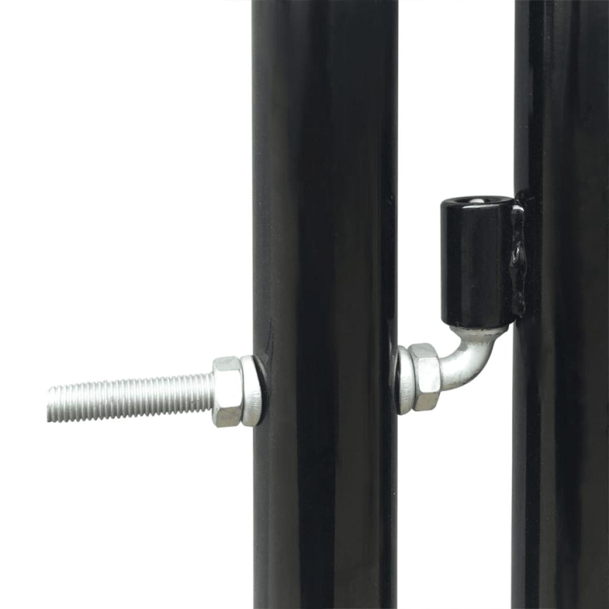 Puerta de valla de jardín negra 300x175 cm