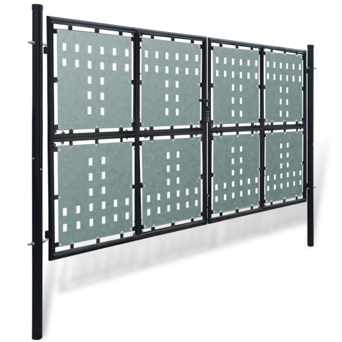 Puerta de valla de jardín negra 300x200 cm
