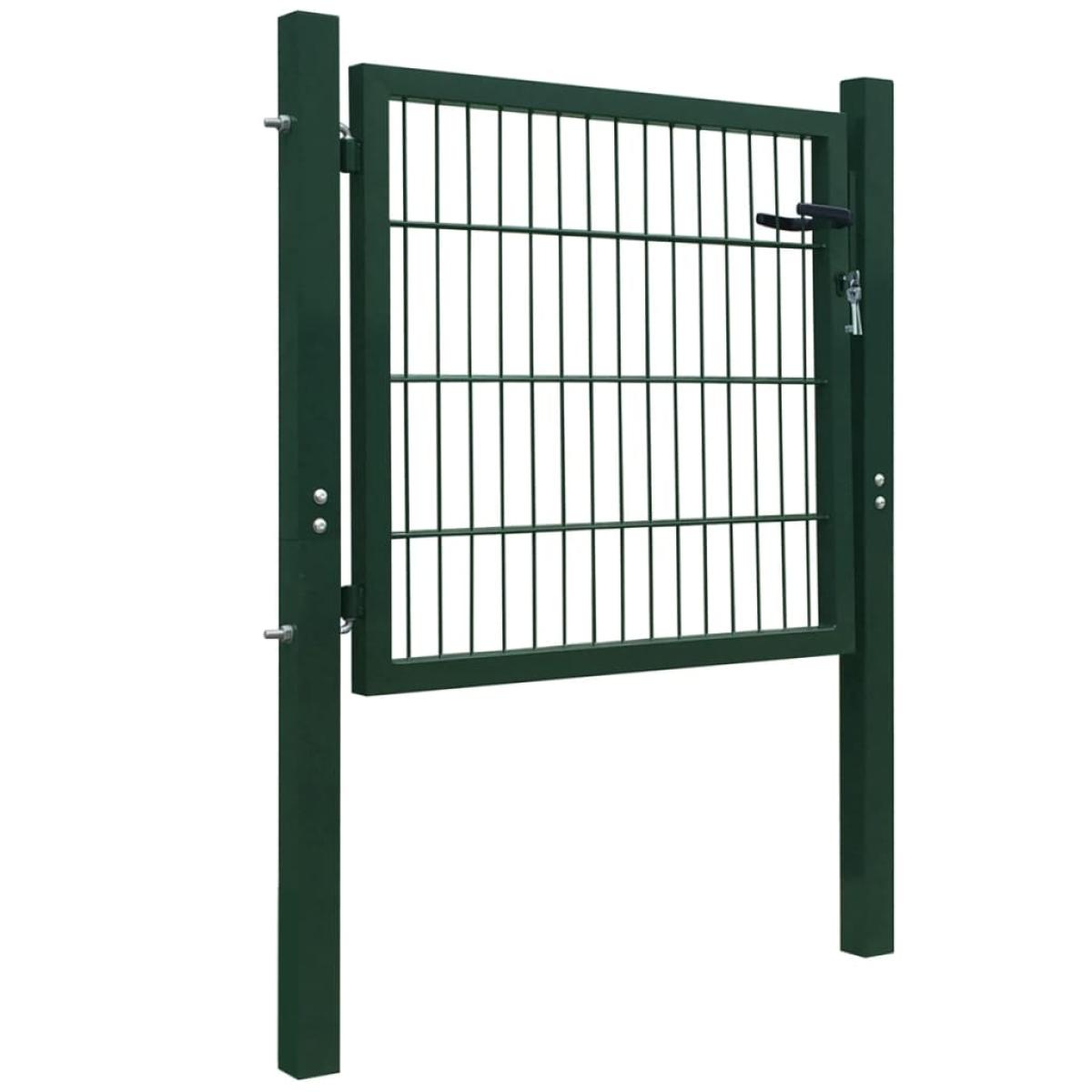 Cancela de valla 2D individual verde 106x130 cm