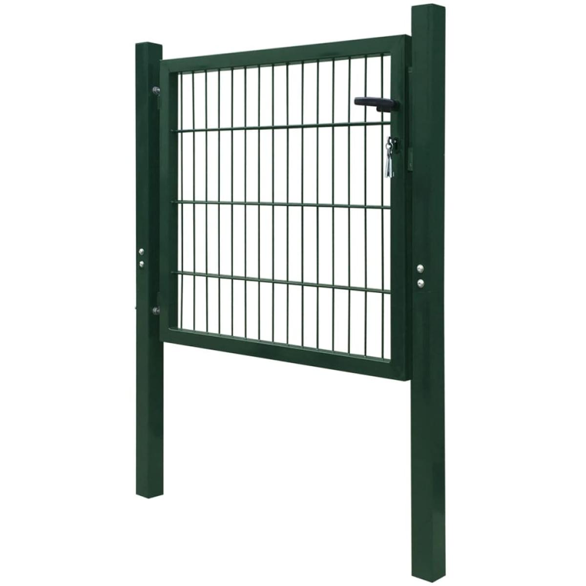 Cancela de valla 2D individual verde 106x130 cm