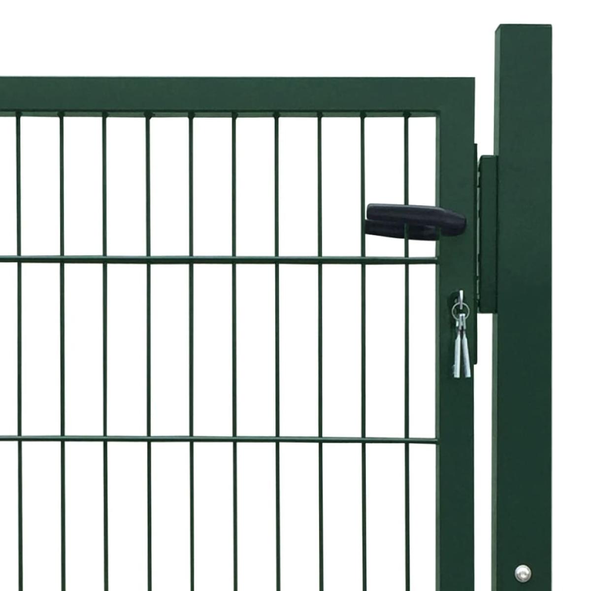 Cancela de valla 2D individual verde 106x130 cm