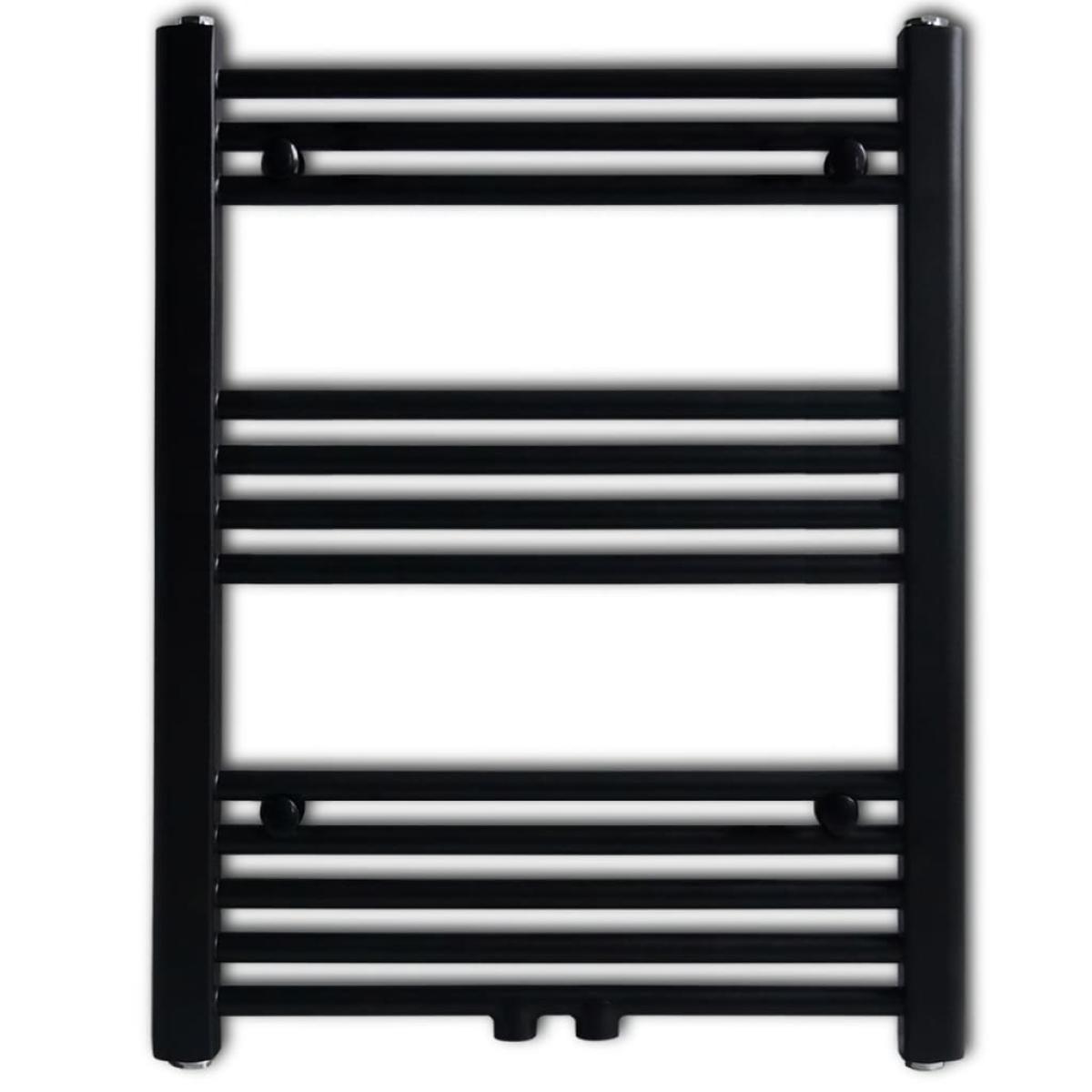 Radiador toallero de baño recto negro 600x764 mm