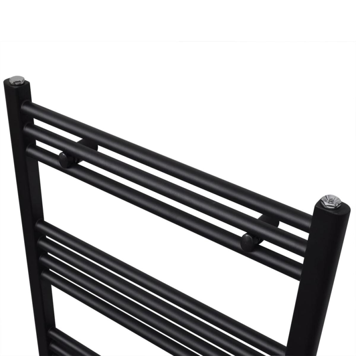 Radiador toallero de baño recto negro 600x764 mm