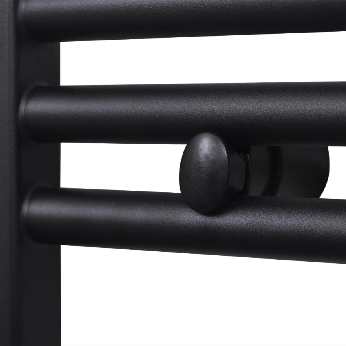 Radiador toallero de baño recto negro 600x764 mm