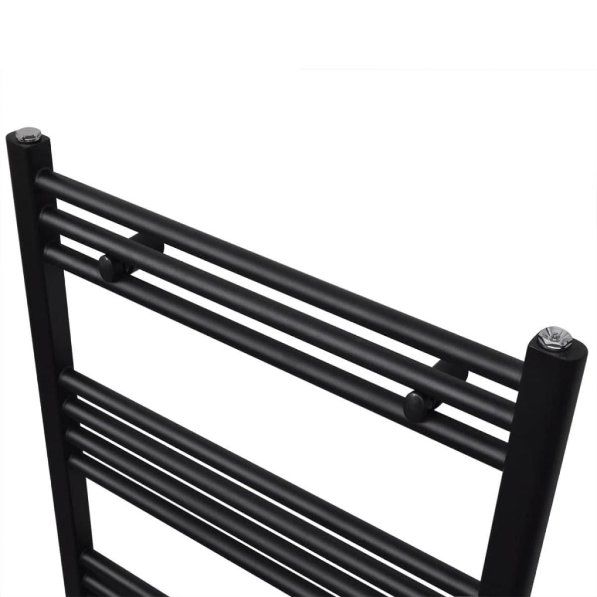 Radiador toallero de baño recto negro 600 x 1160 mm