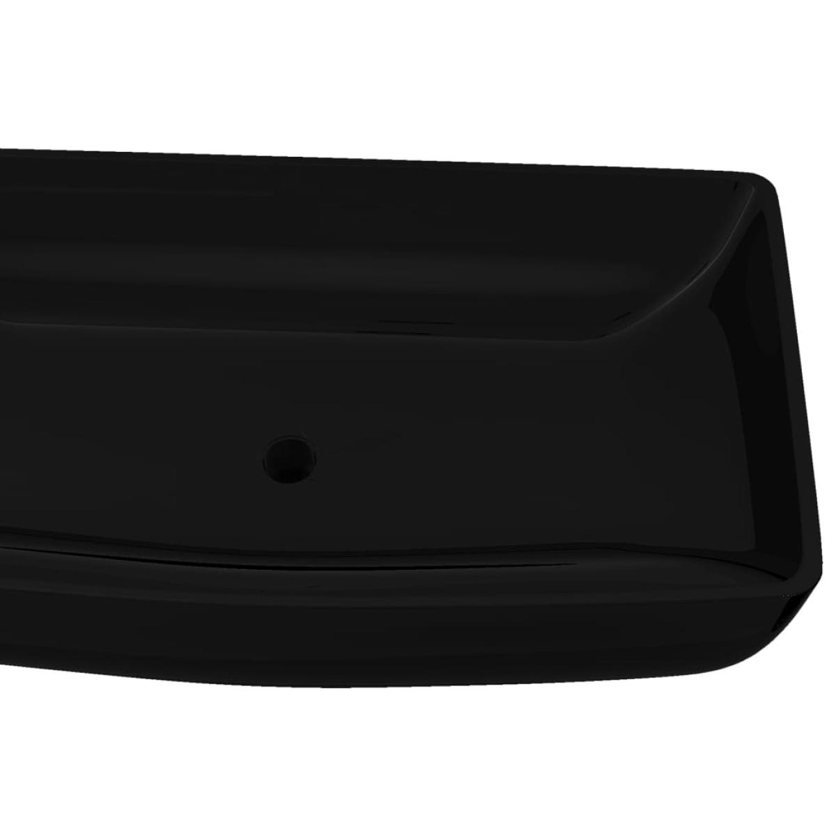 Lavabo de cerámica negro rectangular