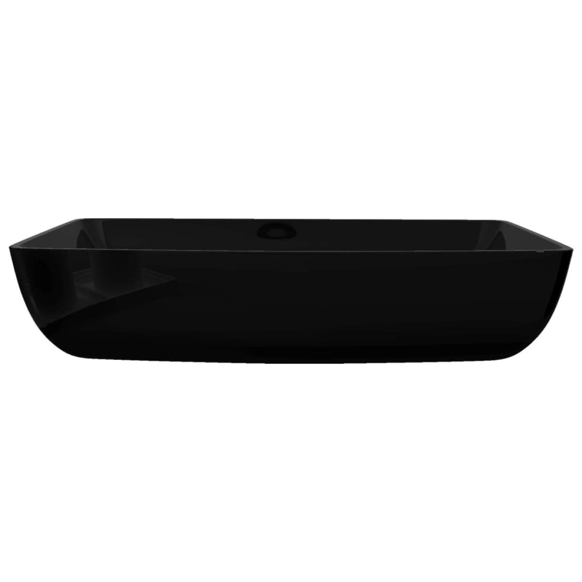 Lavabo de cerámica negro rectangular
