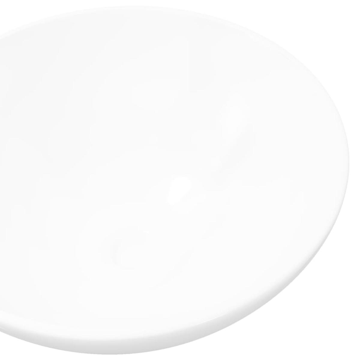 Lavabo de cuarto de baño redondo cerámica blanco