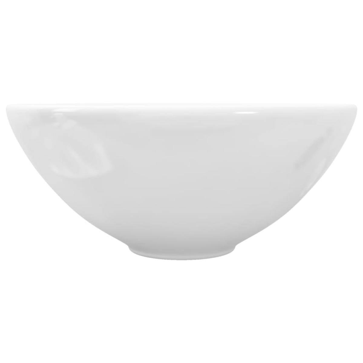 Lavabo de cuarto de baño redondo cerámica blanco
