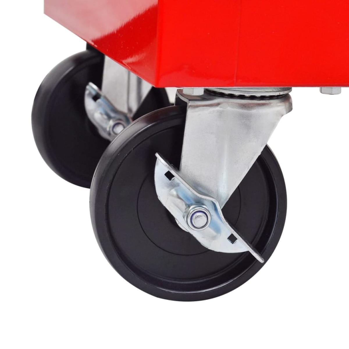 Carrito caja de herramientas 5 cajones rojo