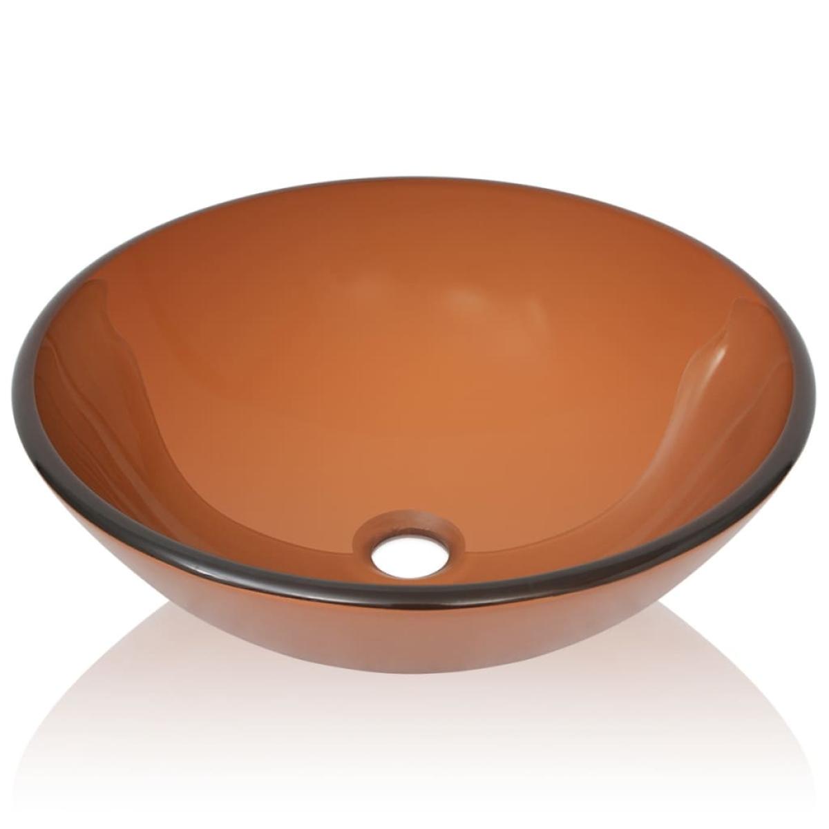 Lavabo de vidrio templado 42 cm marrón