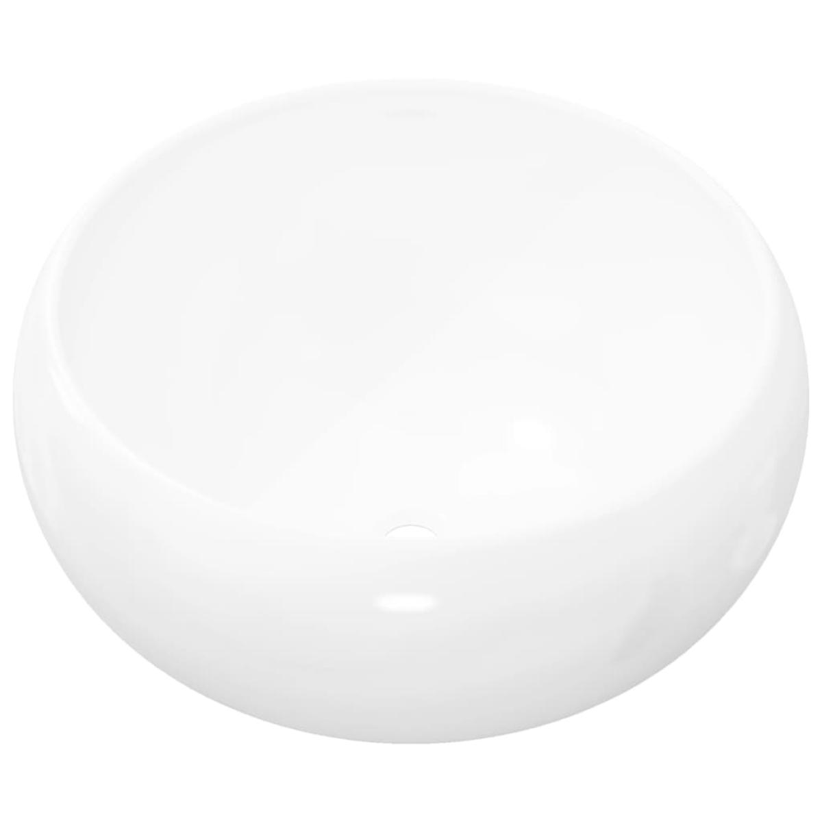 Lavabo redondo de cerámica 40x15 cm blanco