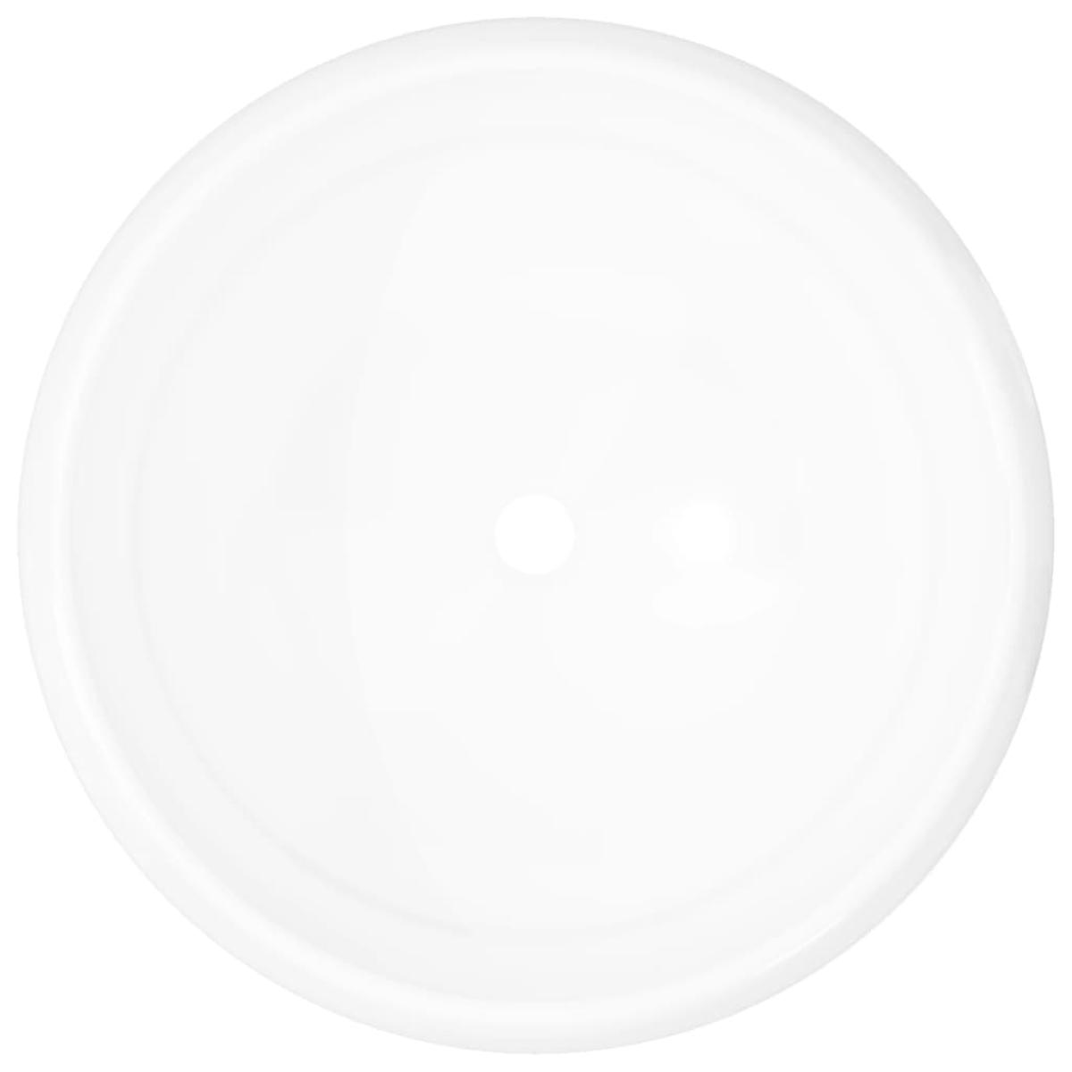 Lavabo redondo de cerámica 40x15 cm blanco