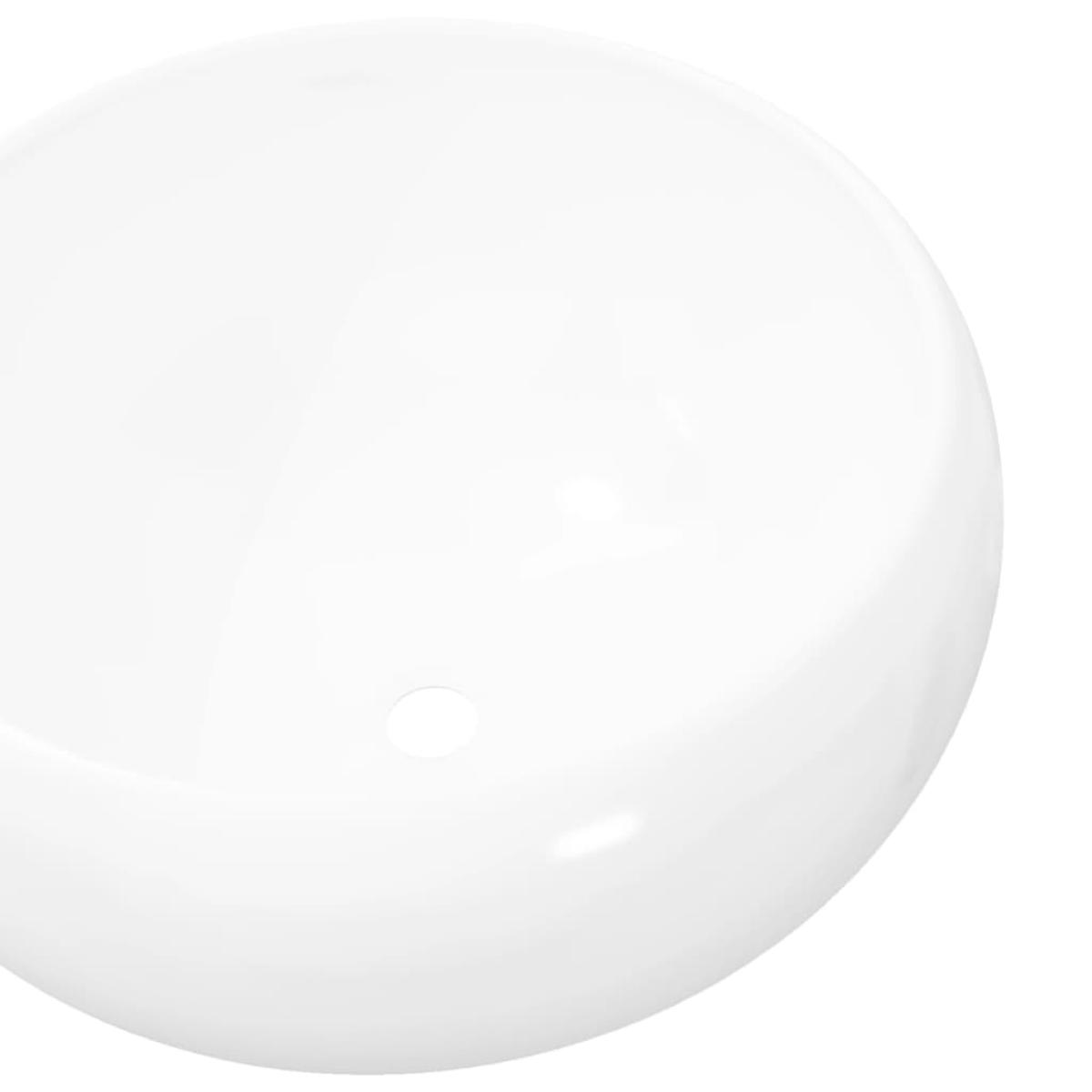 Lavabo redondo de cerámica 40x15 cm blanco