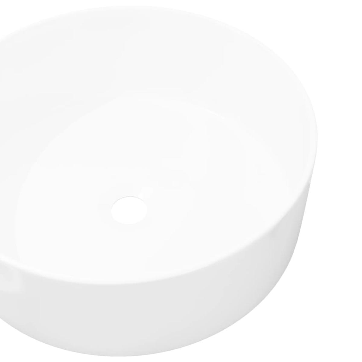 Lavabo redondo de cerámica blanco 40x15 cm