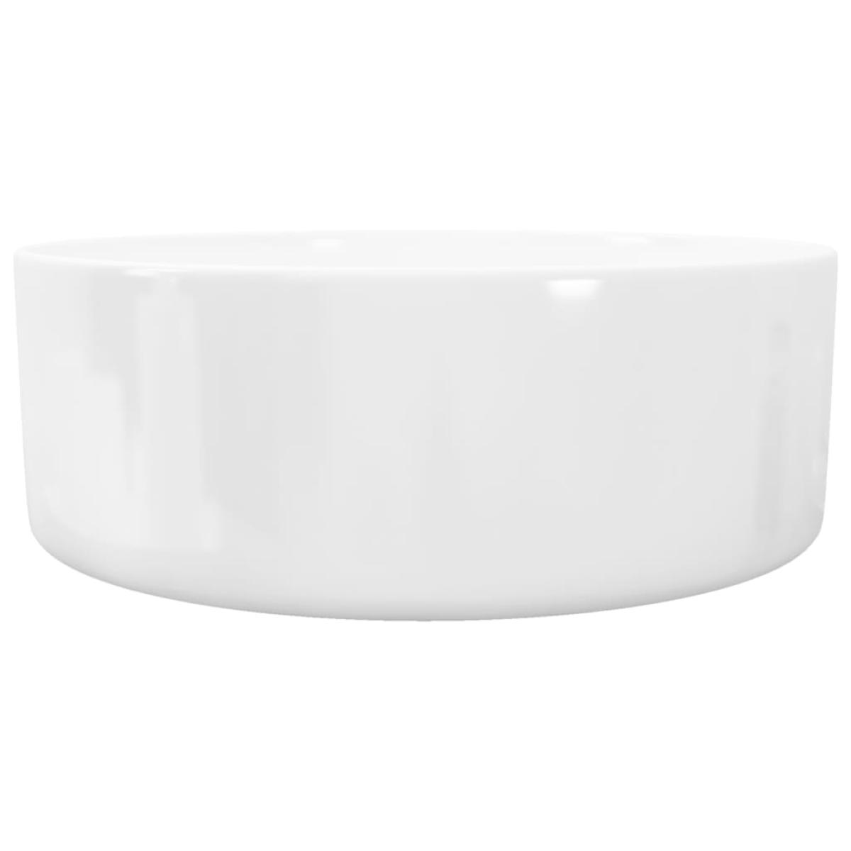 Lavabo redondo de cerámica blanco 40x15 cm
