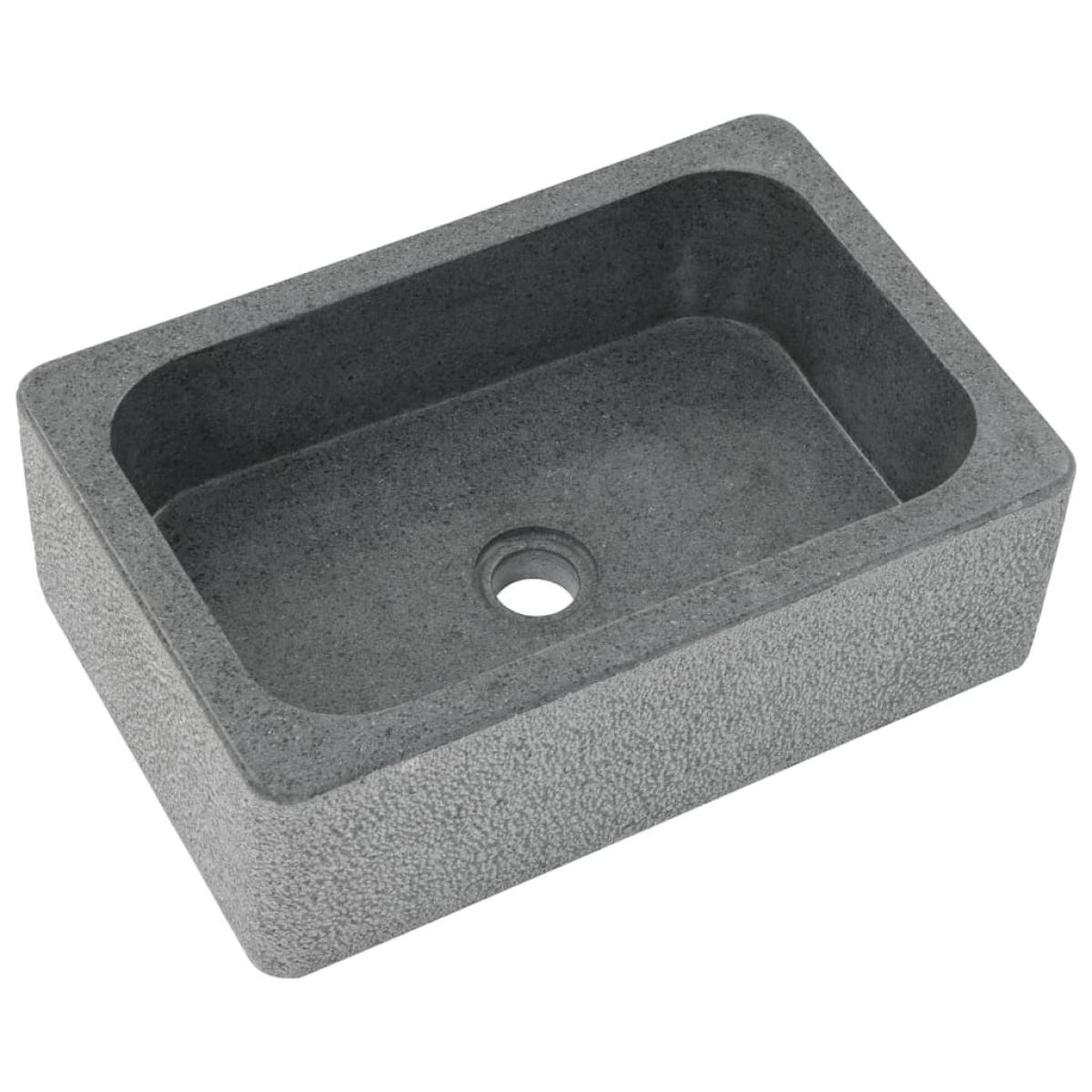 Lavabo 45x30x15 cm de piedra de río negro