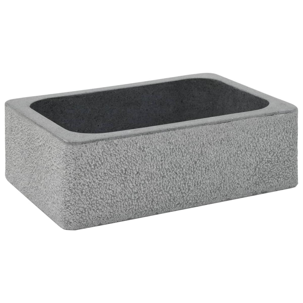 Lavabo 45x30x15 cm de piedra de río negro