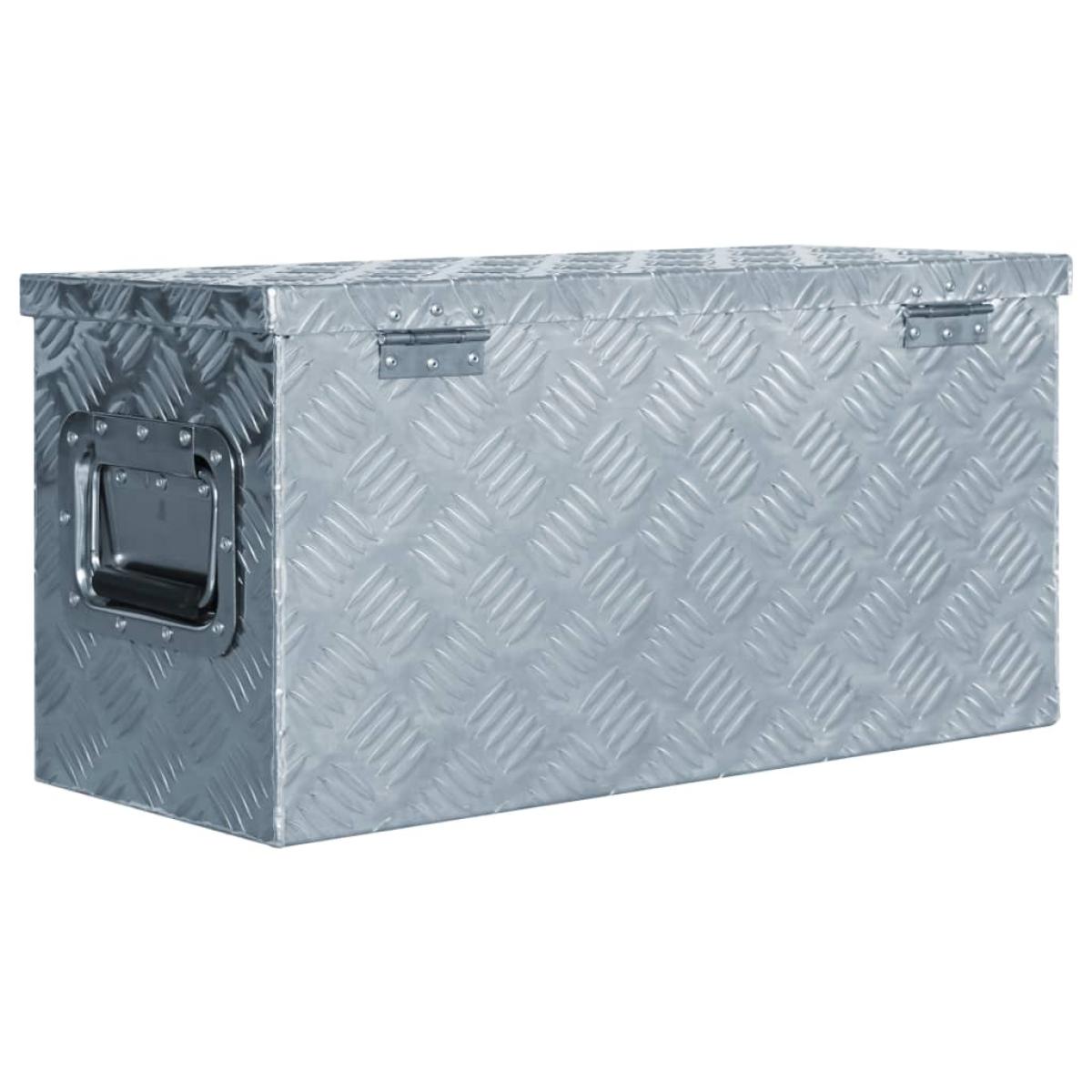 Caja de aluminio 61,5x26,5x30 cm plateada