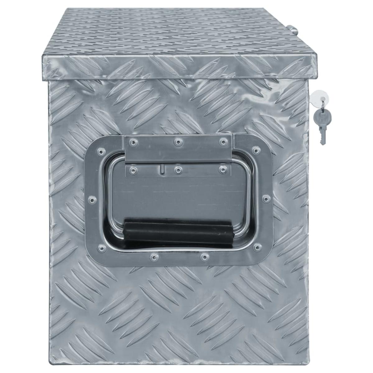 Caja de aluminio 80,5x22x22 cm plateada